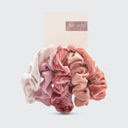 Blush & Mauve Velvet Scrunchies 5pc Set