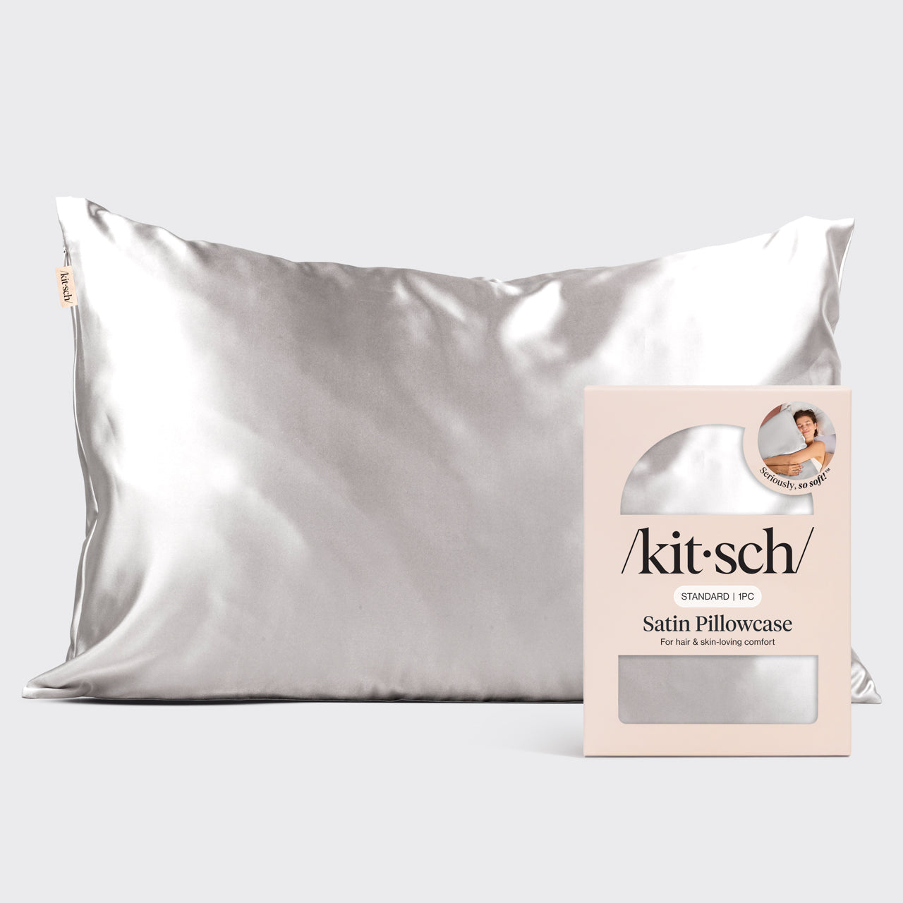 Satin Pillowcase in Silver 4 Pack