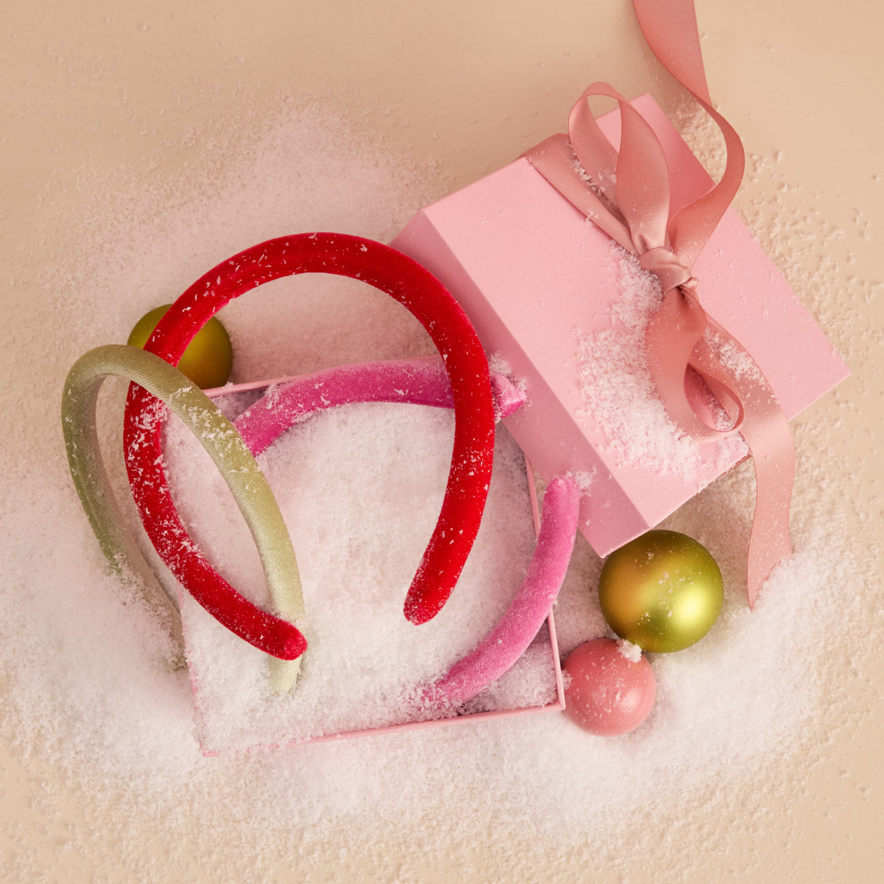 Red. Pink & Green Velvet Headbands