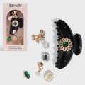 KitschPop™️ Curved Claw Clip & Charms in Vintage Black