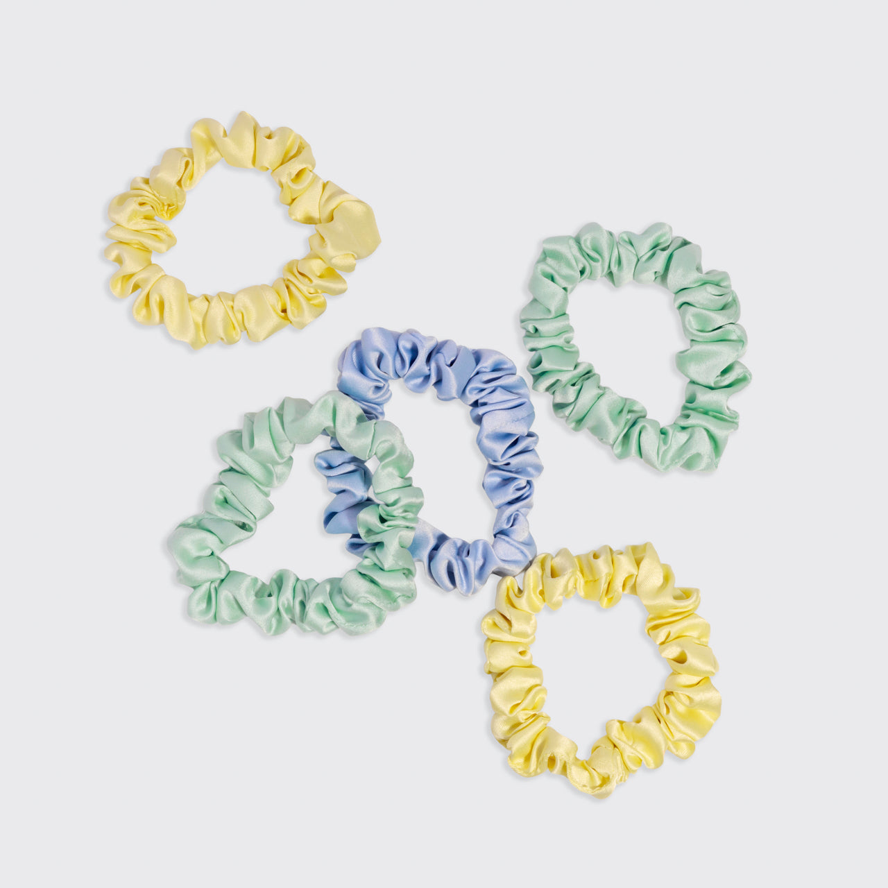Coastal Cottage Multi-color Ruched Satin Scrunchies