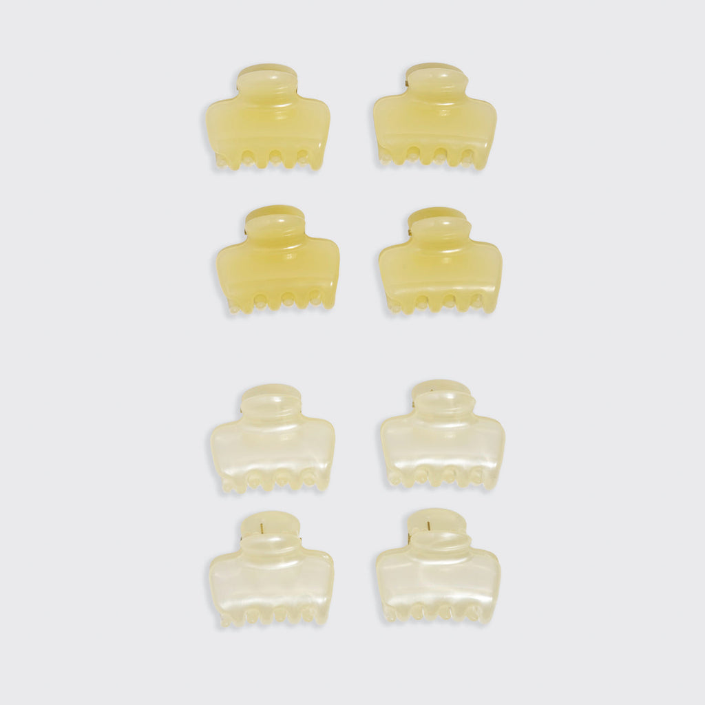 Pearlized Cream & Butter Yellow Jelly Cloud Clips - Mini