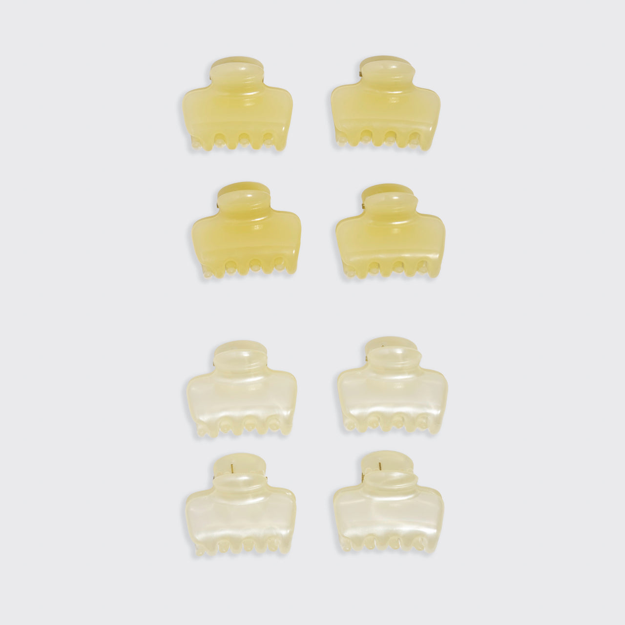 Pearlized Cream & Butter Yellow Jelly Cloud Clips - Mini