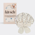 Pearlized Cream & Coastal Blue Print Oversized Satin Bonnet
