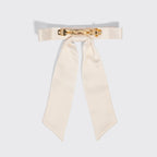 Cream Satin Bow Hair Clip