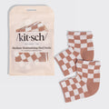 Terracotta Checker Moisturizing Heel Socks - Medium