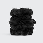 Assorted Textured Scrunchies in Black