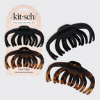Black & Tort Octopus Claw Clips 2pc Set