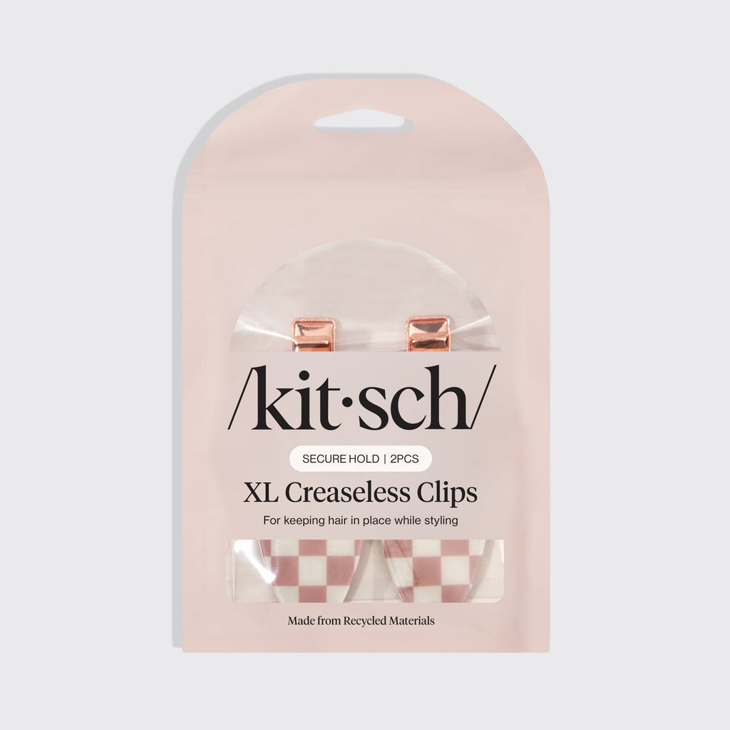 XL Terracotta Checker Creaseless Clips 2pc Set