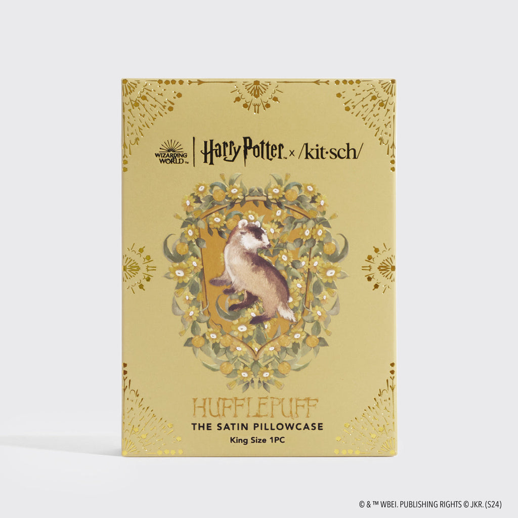 Kitsch x Harry Potter Satin Pillowcase in Huflepuff - King