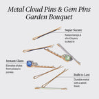 Garden Bouquet Cloud & Gem Bobby Pins 8pc Set