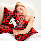 Kitsch x Hello Kitty Satin Pillowcase in Kitty Bathes in a Sea of Bows