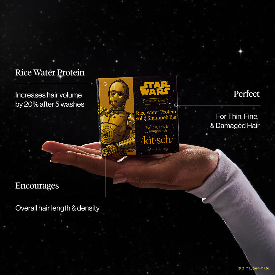 Star Wars™ & Kitsch Rice Water Protein Strengthening Solid Shampoo - C-3PO